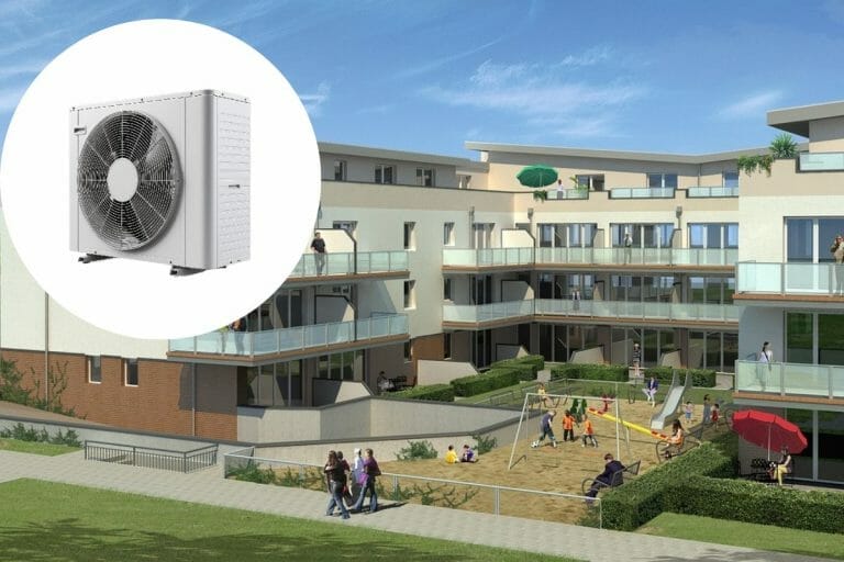 Wärmepumpe in einem Mehrfamilienhaus